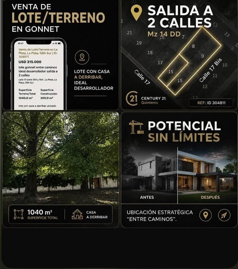 venta gonnet salida a 2 calles ( ideal desarrolador ) — foto 1