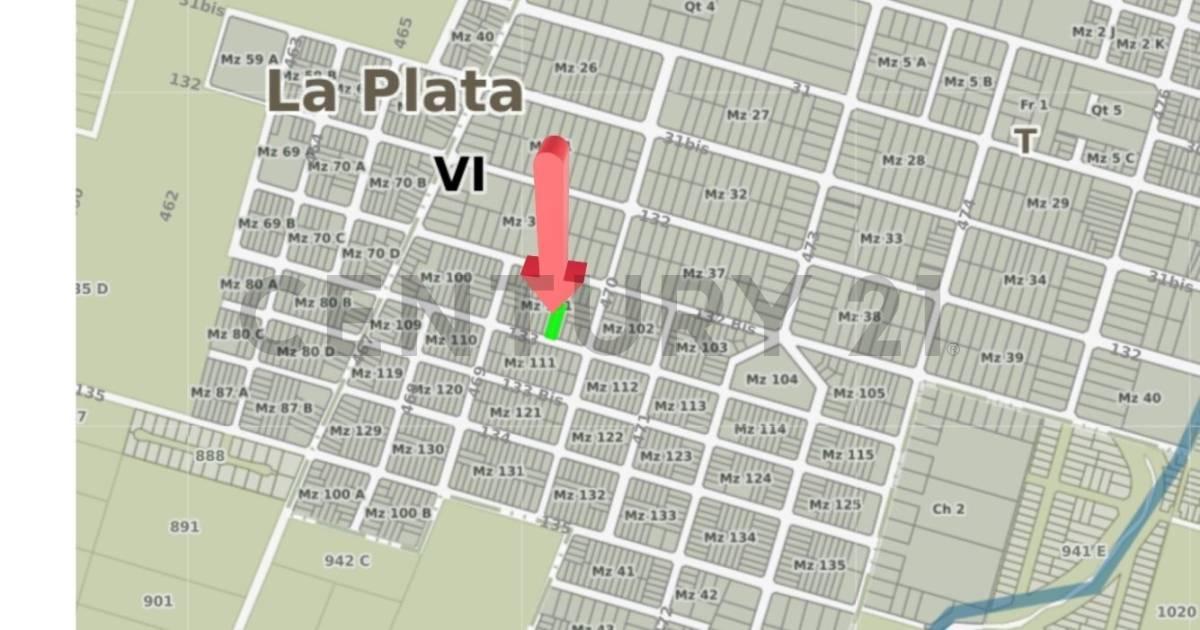 LOTE EN VENTA 960 M² CITY BELL LA PLATA CALLE 133 entre 469 y 470 ZONA RESIDENCIAL — foto 1