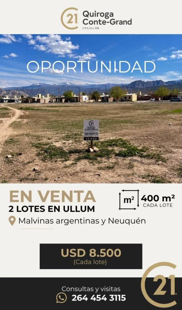 Venta lotes 400 m² Ullum. — foto 1