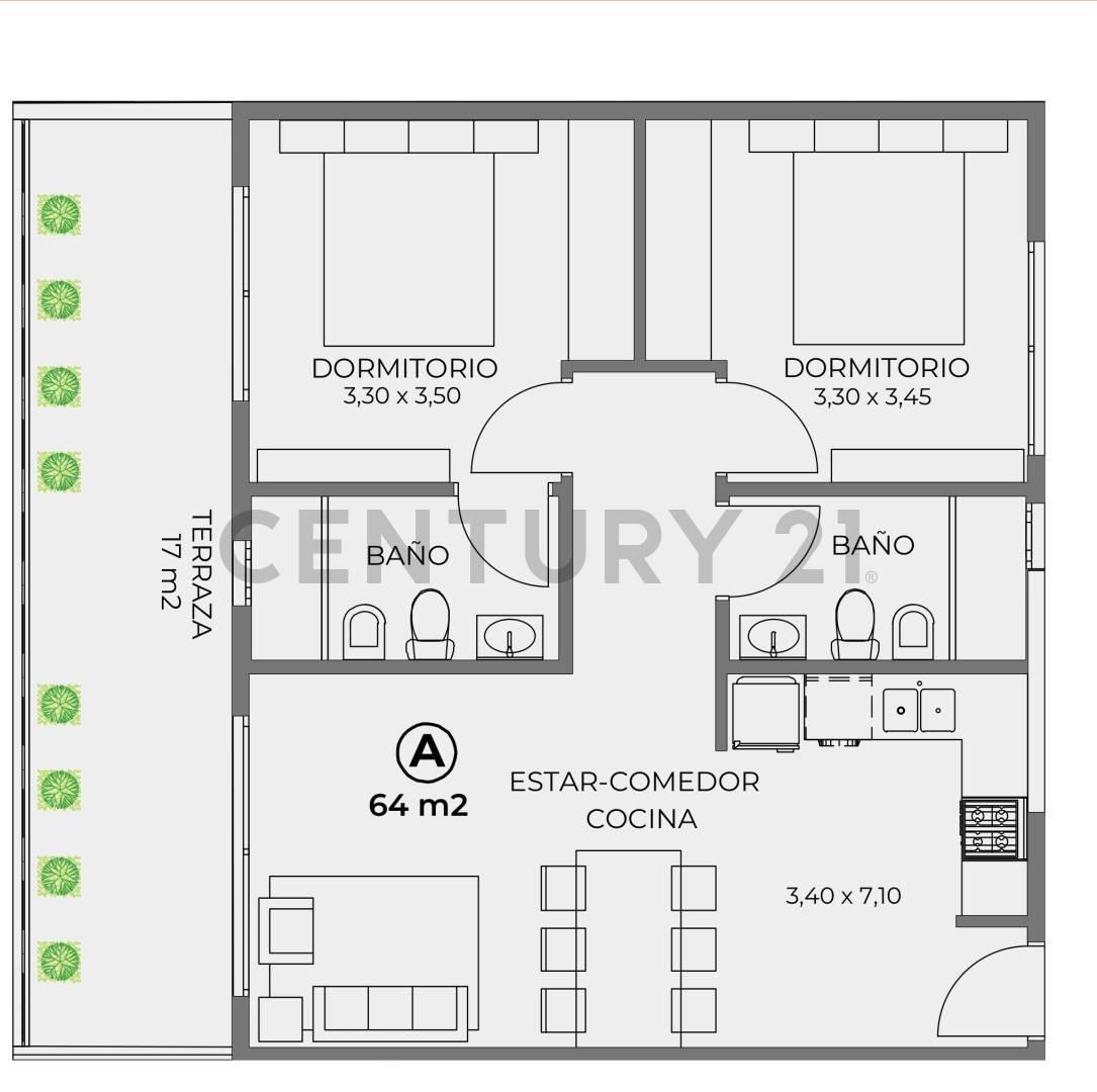 TRES AMBIENTES, INVERSIÓN, APTO PROFESIONAL, POZO y AMENITIES. — foto 1