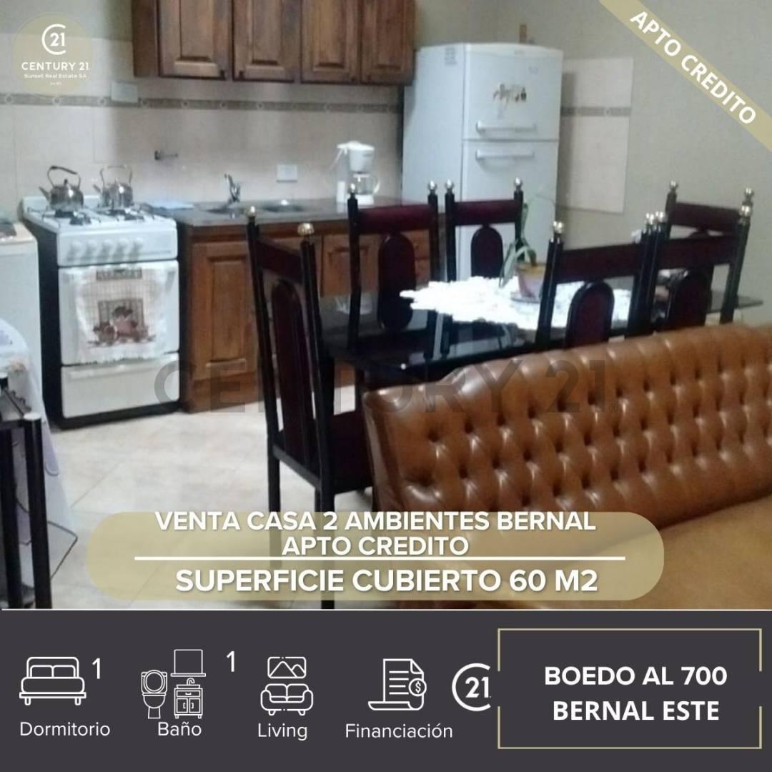 VENTA CASA 2 AMBIENTES BERNAL-APTO CREDITO — foto 1