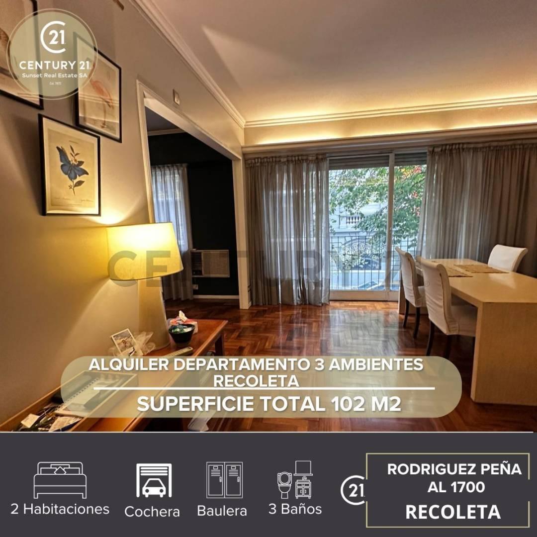 ALQUILER DEPARTAMENTO 3 AMBIENTES RECOLETA (Amoblado) — foto 1