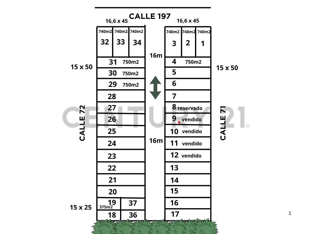 197 y 72. LOTE EN VENTA DE 749M2, LISANDRO OLMOS. — foto 1