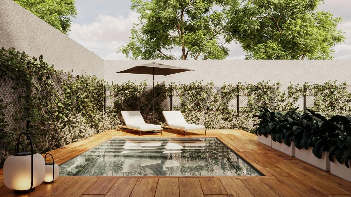Venta departamento en desarrollo 2 ambientes en Villa del Parque, con piscina — foto 1