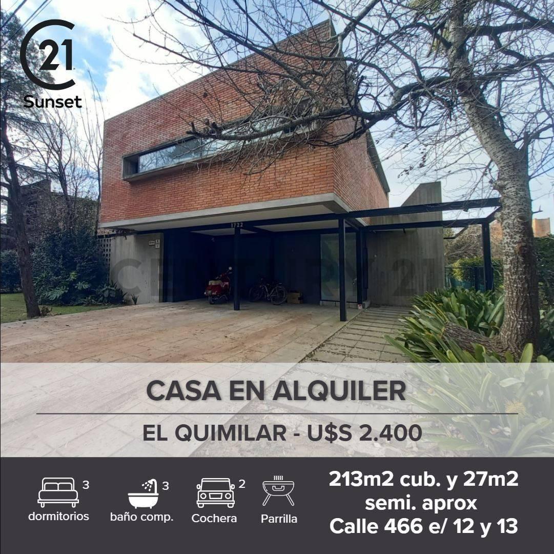 Casa en alquiler en el quimilar 3 dormitorios — foto 1