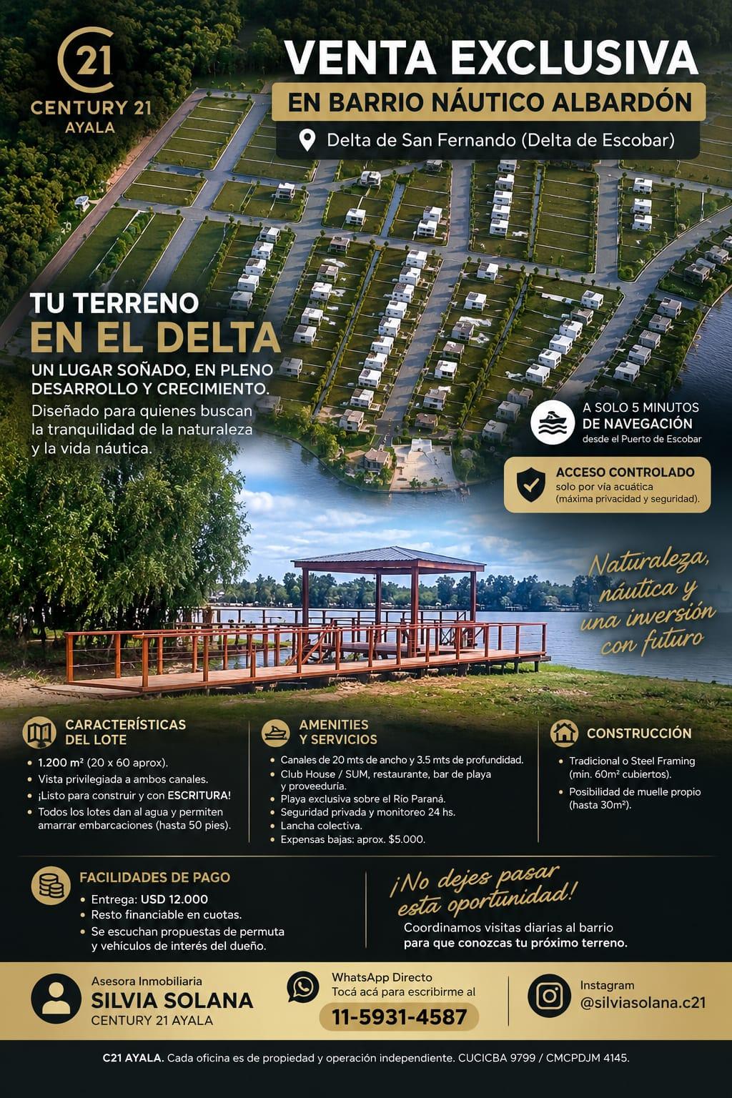 VENTA DE LOTE EN BARRIO NÁUTICO ALBARDÓN San Fernando — foto 1